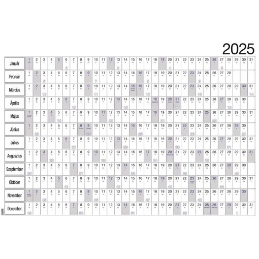 Plakátnaptár 2 oldalas éves tervezővel 980x680mm, Realsystem 2025.