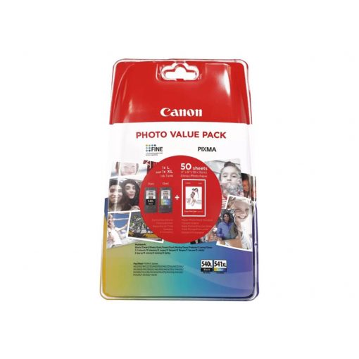 Canon PG-540L (1x11 ml) + CL-541XL (1x15 ml) + 50 lap GP501 10x15 fényes fotópapír Multipack