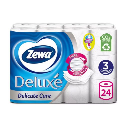 Toalettpapír 3 rétegű kistekercses 24 tekercs/csomag Delicate Care Deluxe Zewa