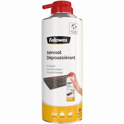 Sűrített levegő, porpisztoly, HFC mentes, gyúlékony, 520 ml/350 ml, FELLOWES