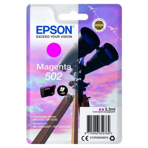 Epson T02V3 Tintapatron Magenta 3,3ml No.502