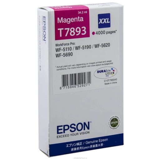 Epson T7893 Tintapatron Magenta 4.000 oldal kapacitás