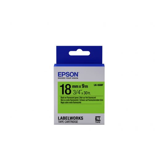 Epson LK-5GBF címkeszalag Black/Green 18mm (9m)