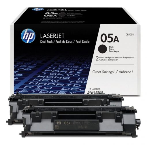 HP CE505D Toner Black 2*2.300 oldal kapacitás No.05A