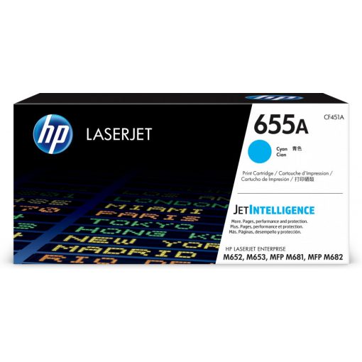 HP CF451A Toner Cyan 10.500 oldal kapacitás No.655A