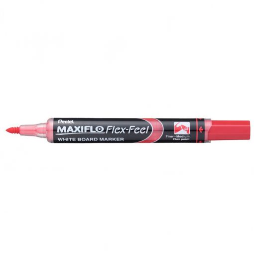 Táblamarker 1-5mm,hajlékonyhegyű, PENTEL Maxiflo Flex Feel piros 